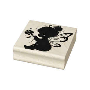 Create Your Own Baby Girl Butterfly Fairy Daisy Rubber Stamp