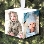 Create Your Own Baby Photo Christmas Cube Ornament<br><div class="desc">Celebrate the arrival of a new baby with this personalized Christmas photo cube ornament! Featuring space for five photos on different sides, it's perfect for capturing precious newborn moments and special milestones. Whether you're gifting it to new parents, grandparents, or anyone welcoming a new addition to the family, this multi-photo...</div>