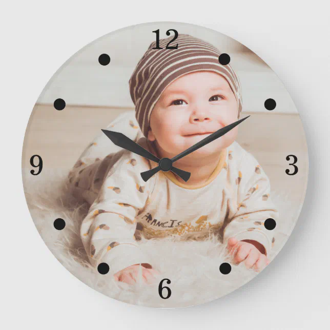 Create Your Own Baby Photo Large Clock | Zazzle