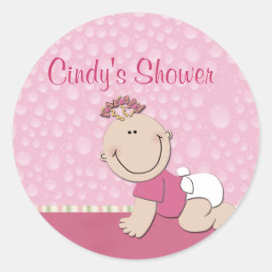 Create your own baby shower classic round sticker