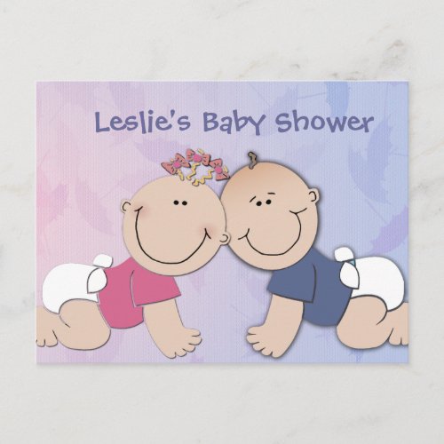 Create your own baby shower design invitation postcard