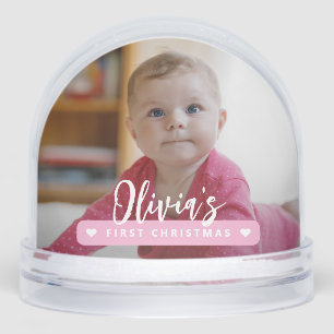 Create your own baby's First Christmas 2 photo Snow Globe