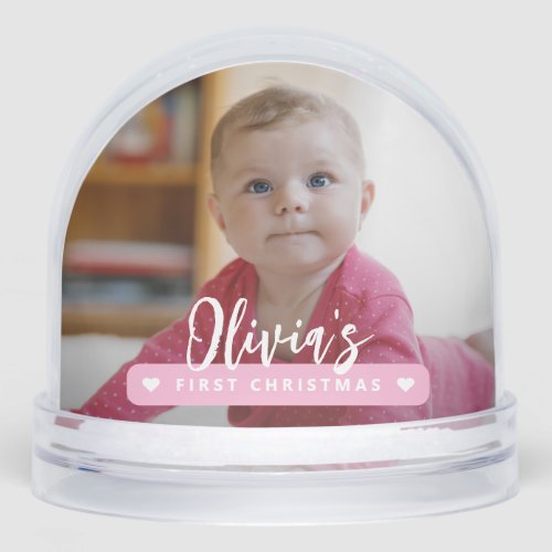 Create your own baby's First Christmas 2 photo Snow Globe