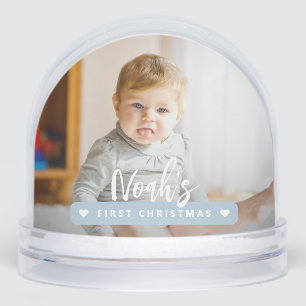 Create your own baby's First Christmas 2 photo Snow Globe