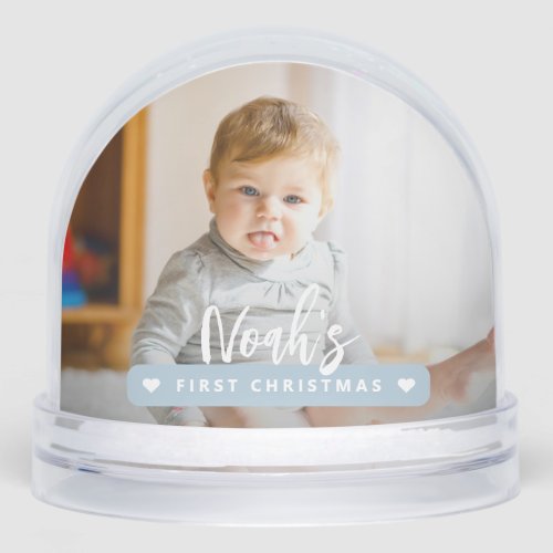 Create your own baby's First Christmas 2 photo Snow Globe