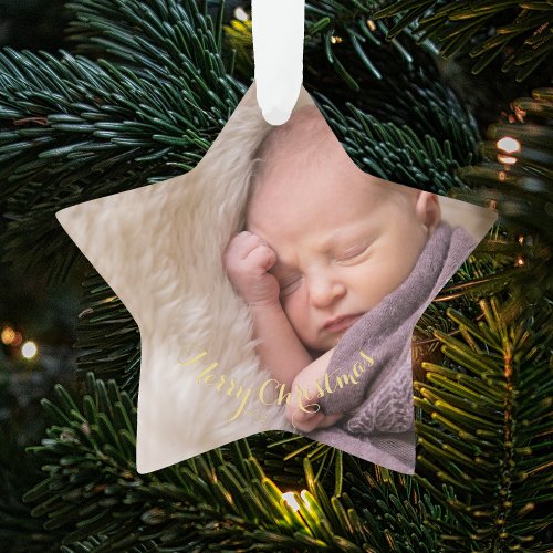Create Your Own Babys First Star Photo Christmas Ornament