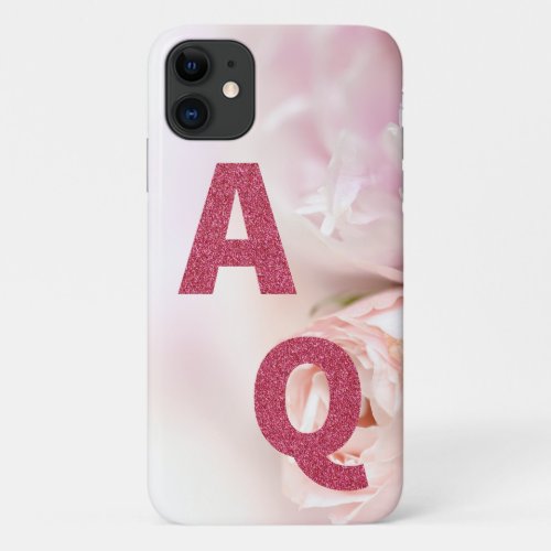 Create your own background l Glitter text Pink iPhone 11 Case