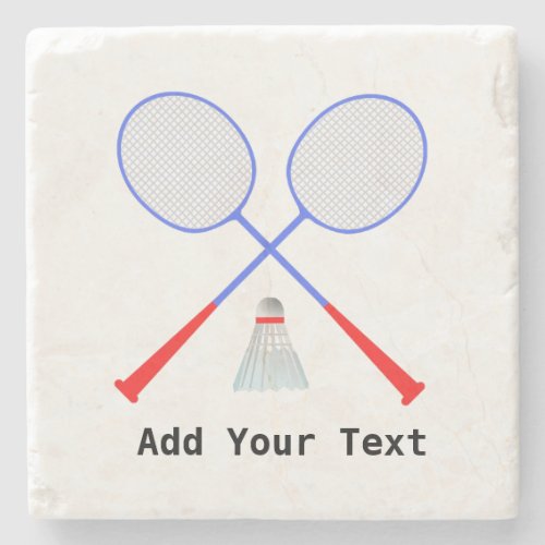 Create Your Own Badminton Player Stone Coaster