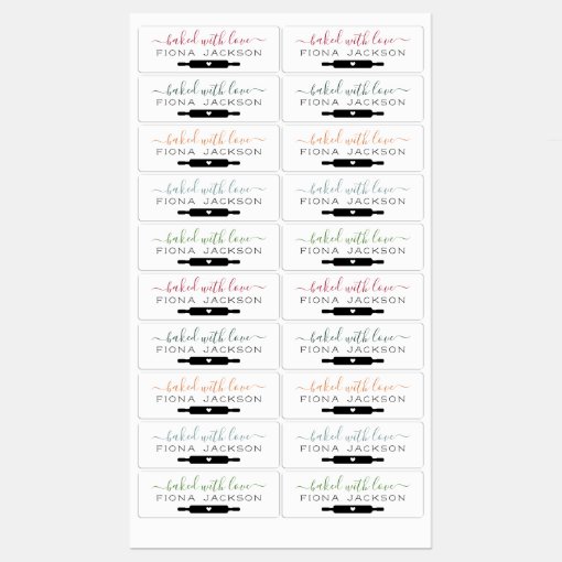 Create Your Own Baked With Love Labels Zazzle