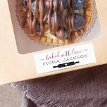 Create Your Own Baked With Love Labels<br><div class="desc">Baked with love stickers to add to your Christmas baking gifts. Black silhouette rolling pin with white heart and script and modern typography. Personalize with your name and add this Christmas sticker with all your holiday baking goodies.</div>