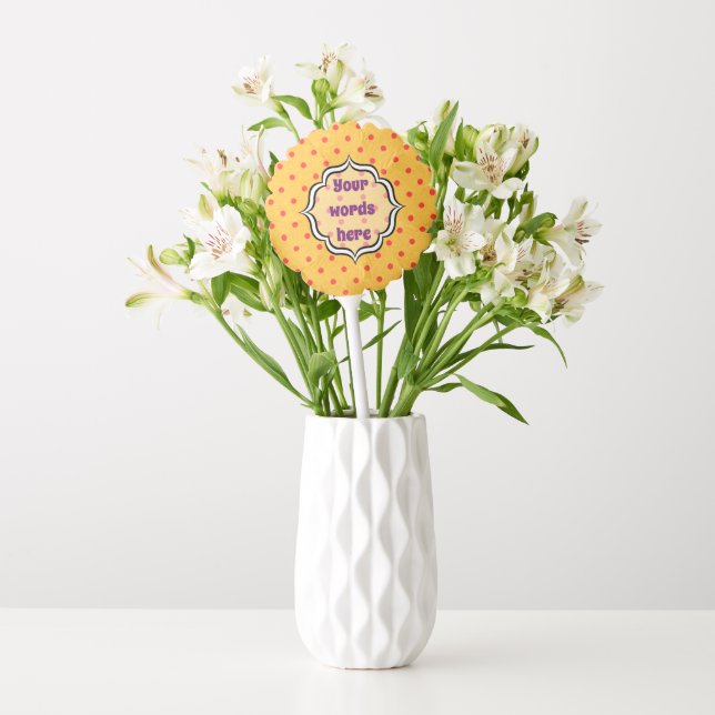 Create Your Own Balloon Yellow Red Polka Dots (Vase)