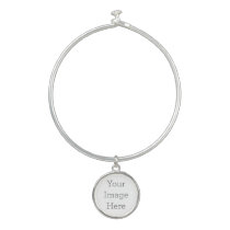 Create Your Own Bangle Bracelet With Round Charm Create Your Own Bangle Bracelet With Round Charm