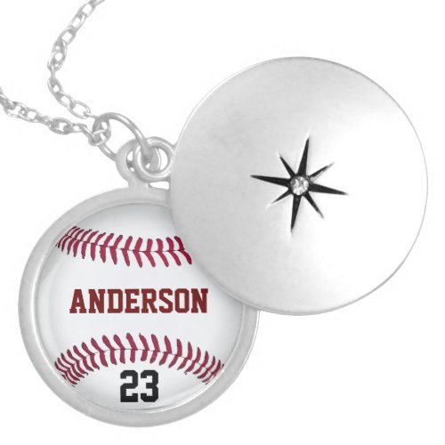 Create Your Own Baseball Name Jersey Number Locket Necklace