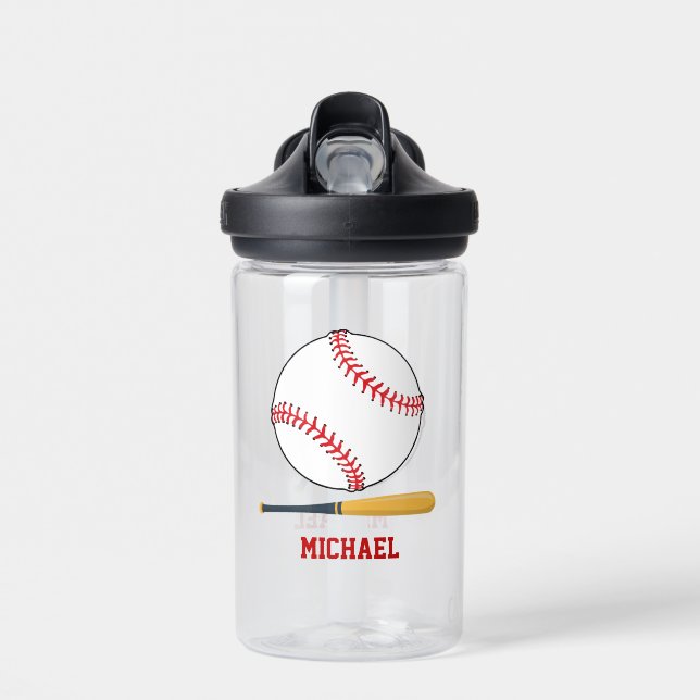 Create Your Own Baseball Player Name  Water Bottle (Front)