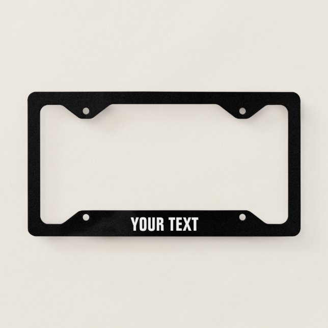 Create Your Own Basic Personalized Black License Plate Frame (Front)