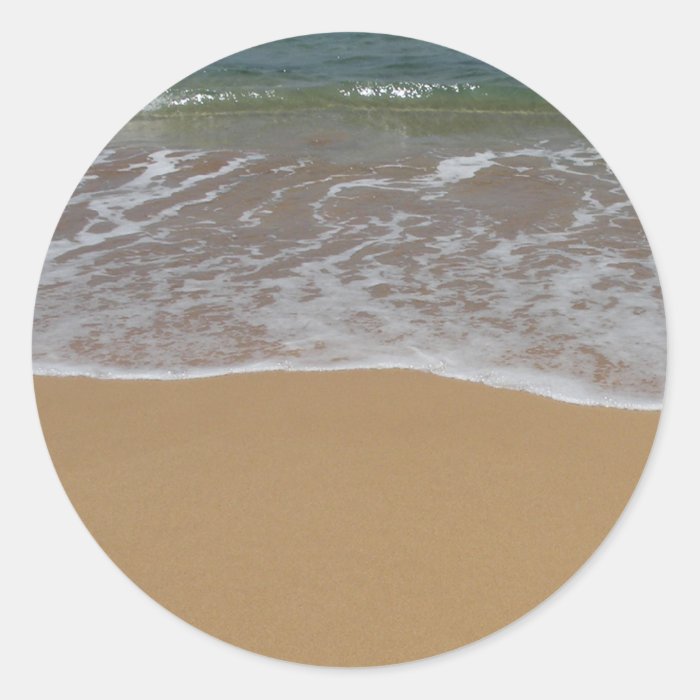 Create your own beach theme round sticker