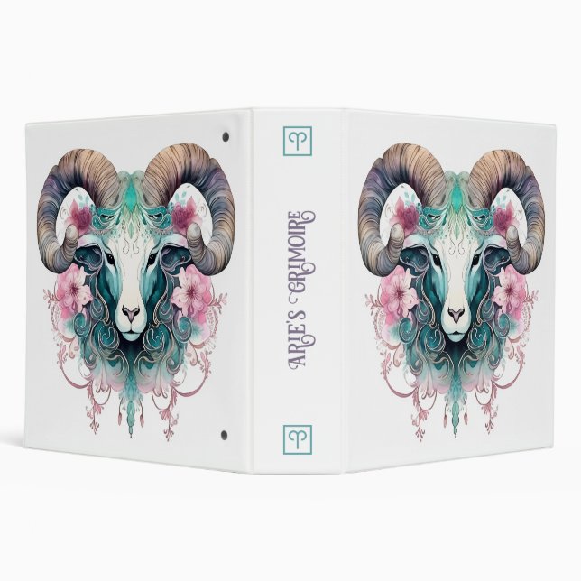Create Your Own Beautiful Aries Zodiac 3 Ring Binder (Background)