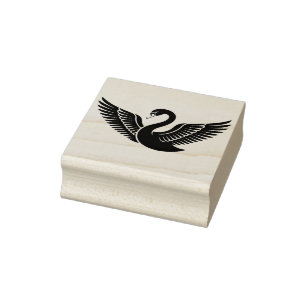 Create Your Own Beautiful Black Swan Bird Rubber Stamp