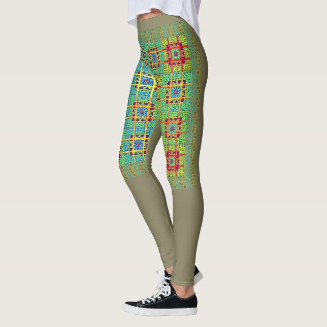 Create your own Beautiful checkered Cloth floral Leggings (Left)