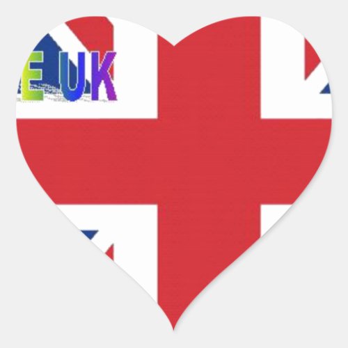 Create Your Own Beautiful Colorful UK Heart Sticker