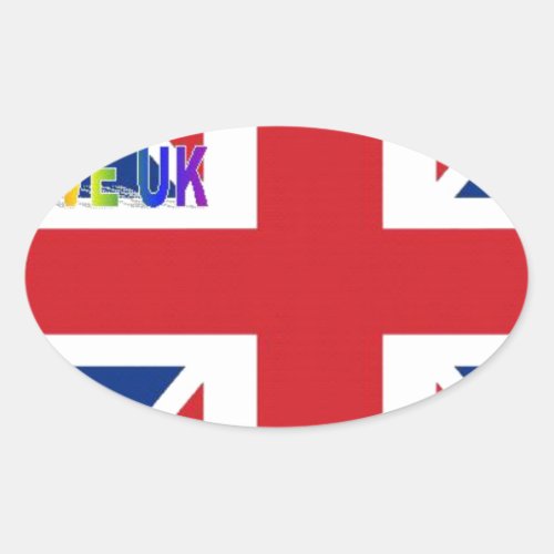 Create Your Own Beautiful Colorful UK Oval Sticker