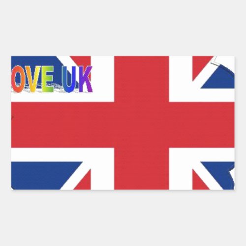 Create Your Own Beautiful Colorful UK Rectangular Sticker