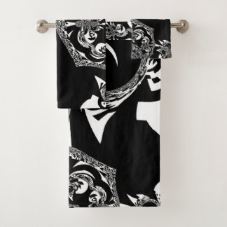 Create Your own beautiful edgy black and white Bath Towel Set