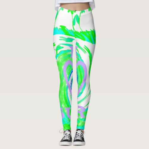 Create your own Beautiful floral l love surf art Leggings