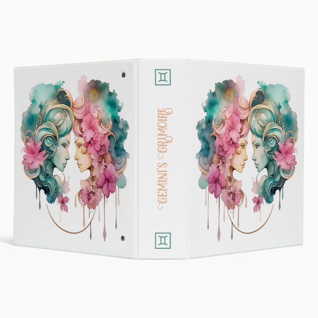 Create Your Own Beautiful Gemini Zodiac 3 Ring Binder (Background)
