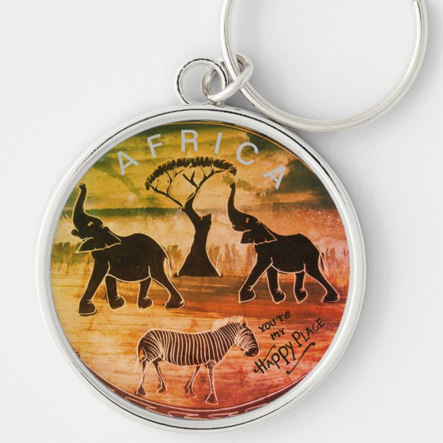 Create Your Own Beautiful Kenya Wild Animal Safari Keychain (Front)