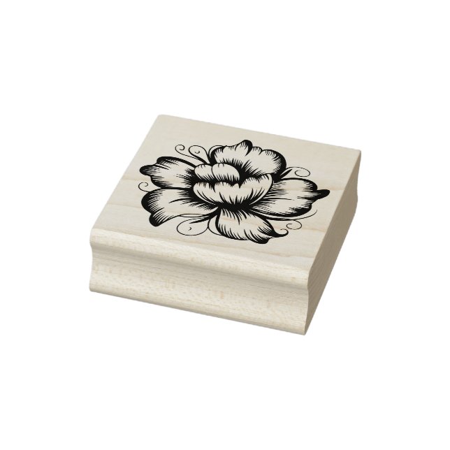 Create Your Own Beautiful Leafy Peony Rubber Stamp (Stamp)
