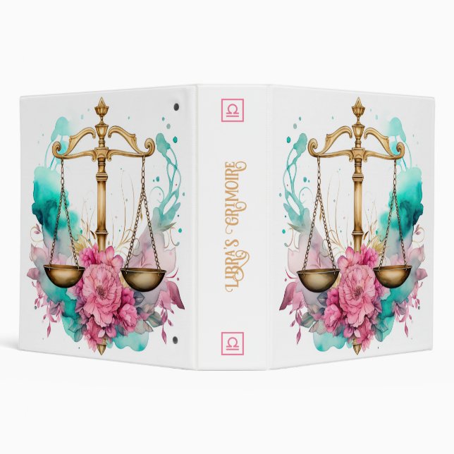 Create Your Own Beautiful Libra Zodiac 3 Ring Binder (Background)