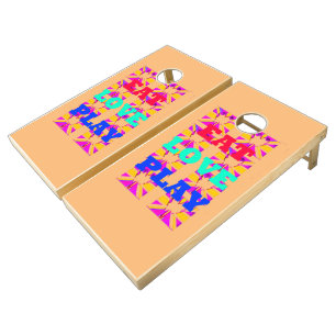 Create Your Own Beautiful Love Eat and Play Cornhole Set