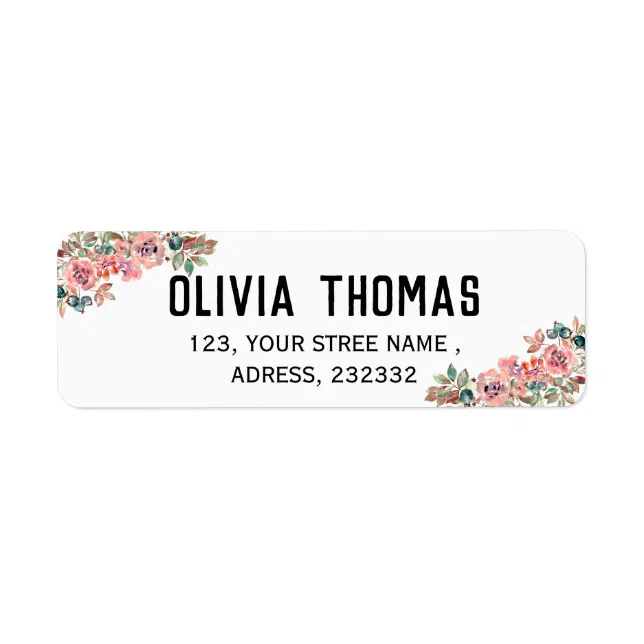 Create your own Beautiful modern return address Label | Zazzle