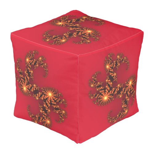 Create Your Own Beautiful Unique Golden Red Cosmos Pouf