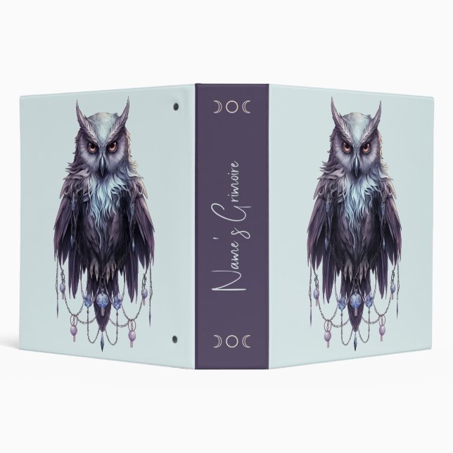 Create Your Own Bejeweled Owl 3 Ring Binder (Background)