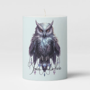 Create Your Own Bejeweled Owl Pillar Candle