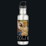 Create Your Own Best Dad Ever 2 Photo Collage Stainless Steel Water Bottle<br><div class="desc">Personalize this modern and trendy photo collage water bottle for the perfect father's day gift with the bold typography print-BEST DAD EVER.</div>