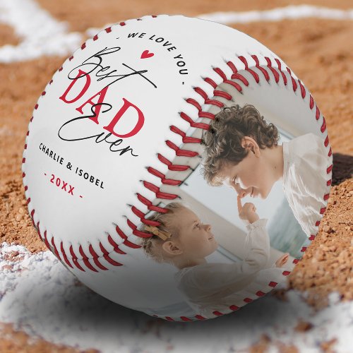 Create Your Own Best Dad Ever 2 Photo Keepsake Baseball