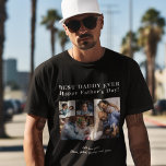 Create your own Best Dad Ever 4 photo collage T-Shirt<br><div class="desc">Modern contemporary BEST DADDY EVER Happy Father's Day 4 family photo collage keepsake simple black and white t-shirt with a bold typography script template. Create your own with four family pictures and your text! You can change the colors of the text. It can be a cute personalized gift for your...</div>
