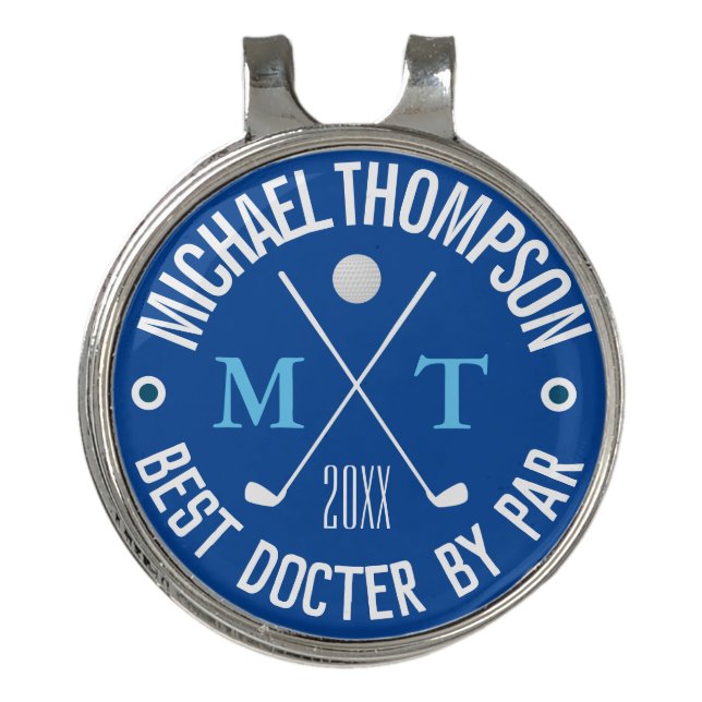 Create Your Own Best Doctor Monogram Golf Hat Clip (Front)