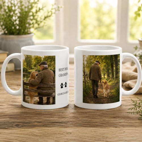 Create your own Best dog grandpa monogrammed photo Coffee Mug