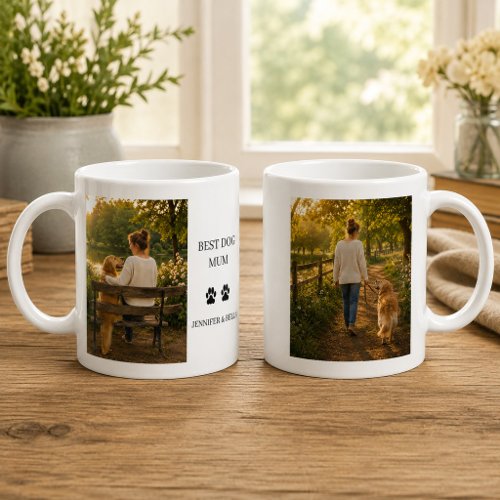Create your own Best dog mum monogrammed photo Coffee Mug