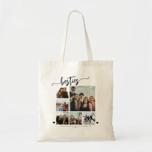 Create your own best friends 6 photo collage tote bag