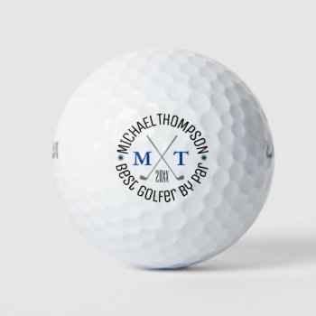 Create Your Own Best Golfer Monogram Golf Balls by nadil2 at Zazzle
