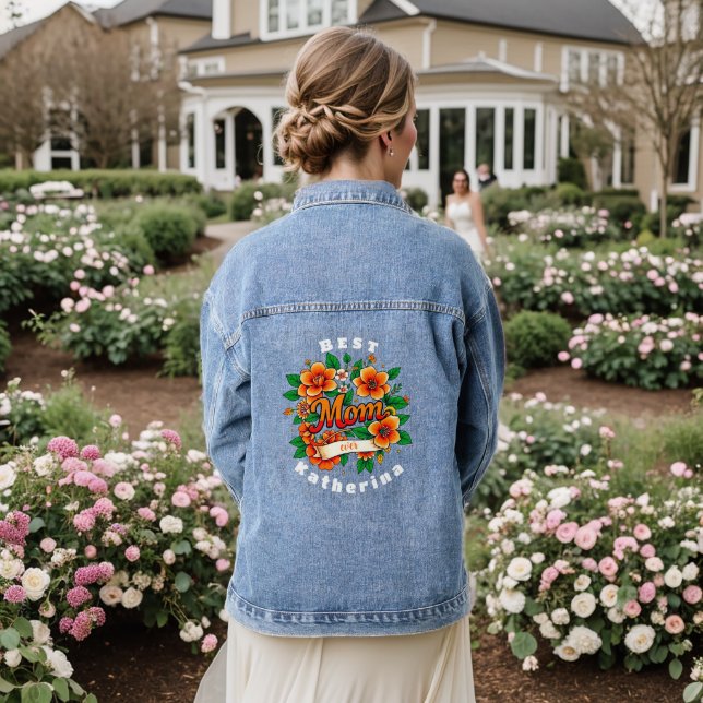 Create your own Best Mom Ever  Denim Jacket (Wedding Back)