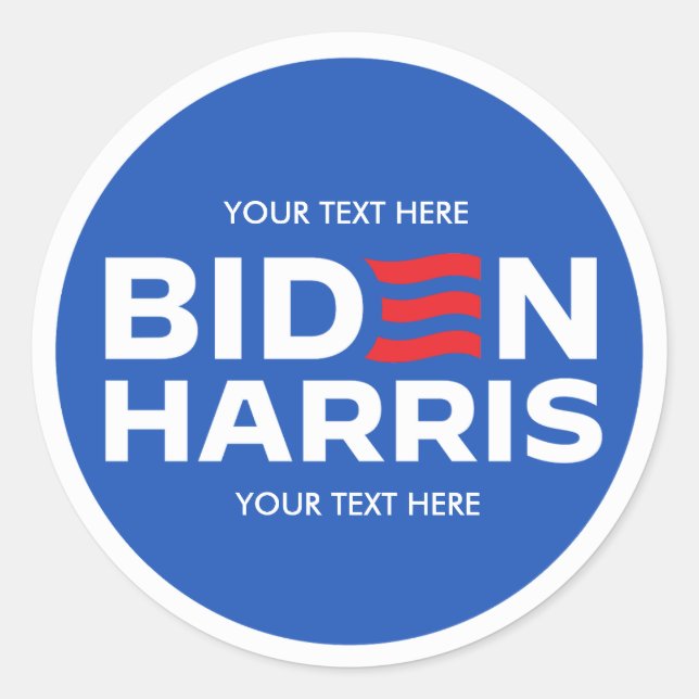 Create Your Own Biden Harris 2024 Classic Round Sticker (Front)