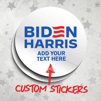Create Your Own Biden Harris 2024 Classic Round Sticker by Politicaltshirts at Zazzle