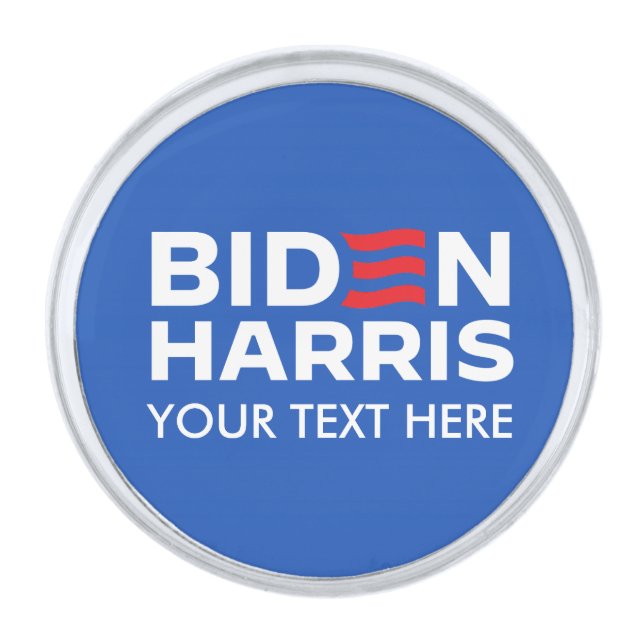 Create Your Own Biden Harris 2024 Silver Finish Lapel Pin (Front)