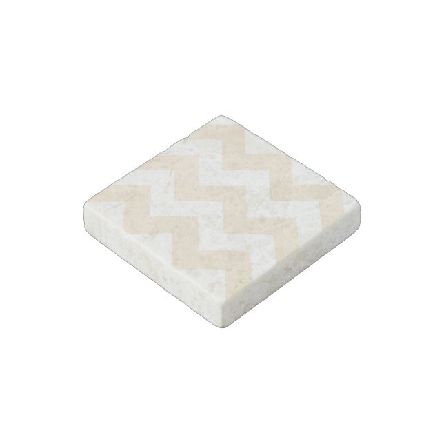 Create Your Own Big Antique White Zigzag Pattern Stone Magnet (Angled)